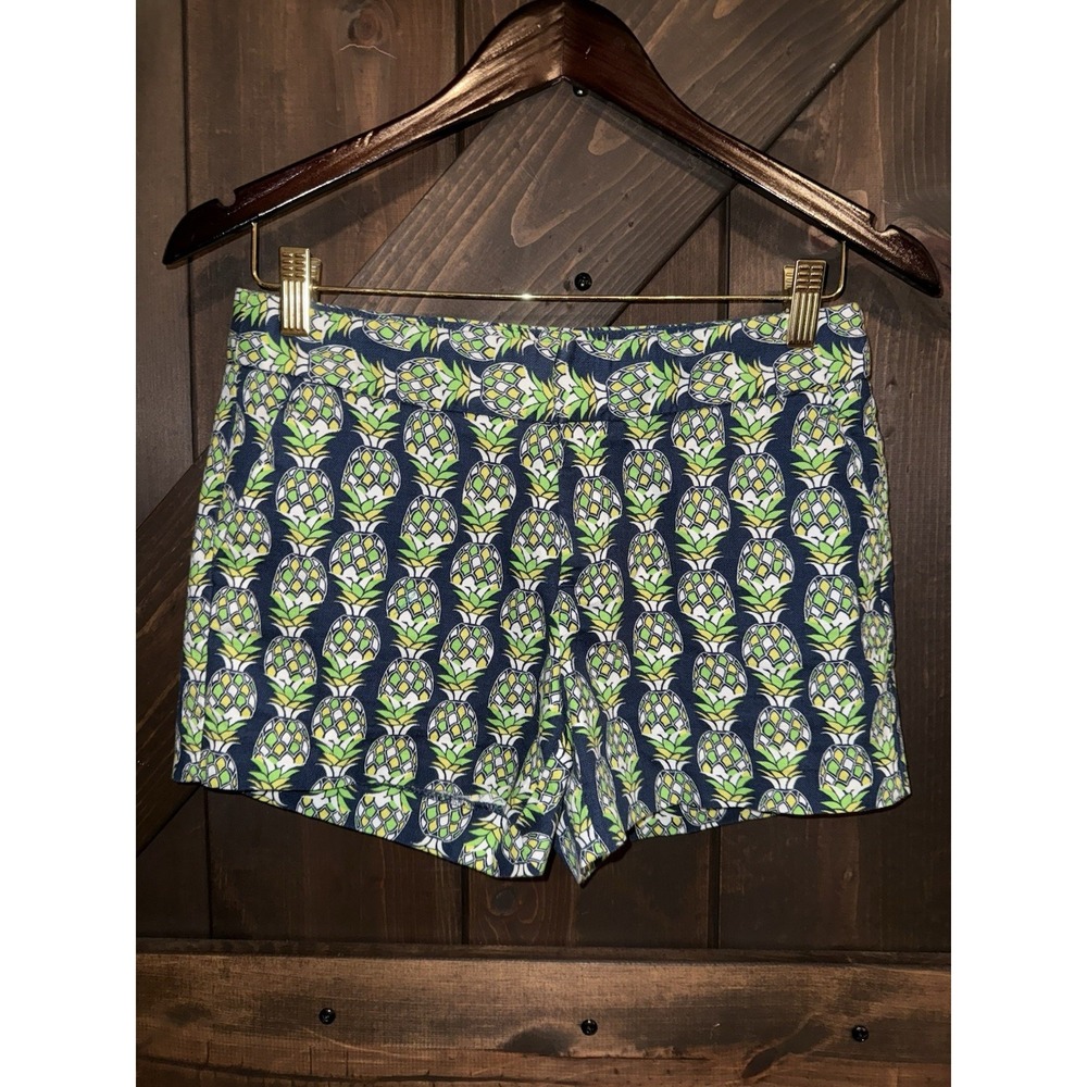 Banana Republic‎ Women's Chino Shorts Size 2 Pineapple Swinger Blue Green